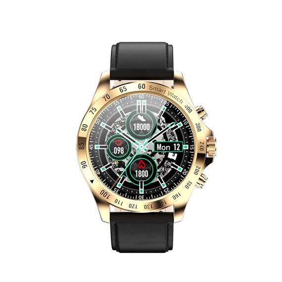 Ceas SmartWatch DacEnergy©, ecran TFT de 1.28 inch, Android/ios, monitorizare ritm cardic, tensiune arteriala, oxigenul din sange, somn, pedometru, sedentarism, vremea, 8 moduri sportive, auriu-poza 2-Dacenergy.ro