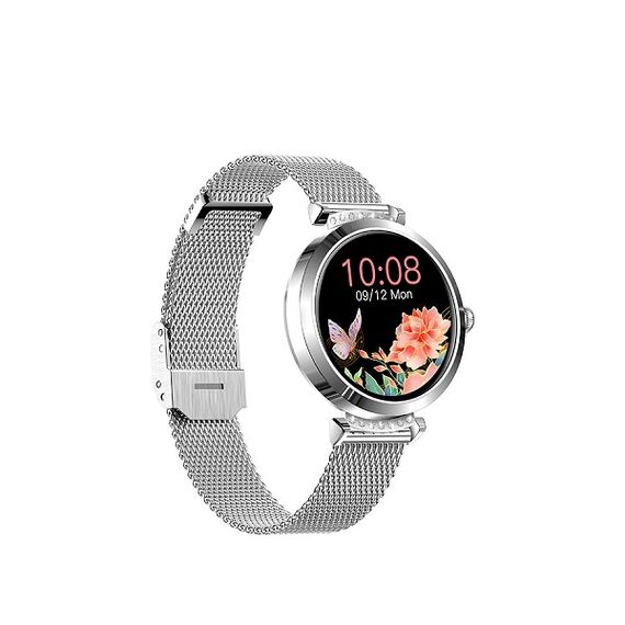 SmartWatch DacEnergy©, monitorizare fitness, Android ios, monitorizare ritm cardiac, tensiune arteriala, rezistent la apa, baterie 150mAh, 1.09 inch IPS 240*240, argintiu-poza 2-Dacenergy.ro
