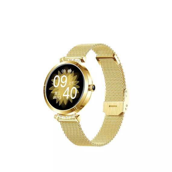 SmartWatch DacEnergy©, monitorizare fitness, Android ios, monitorizare ritm cardiac, tensiune arteriala, rezistent la apa, baterie 150mAh, 1.09 inch IPS 240x240, auriu-poza 2-Dacenergy.ro
