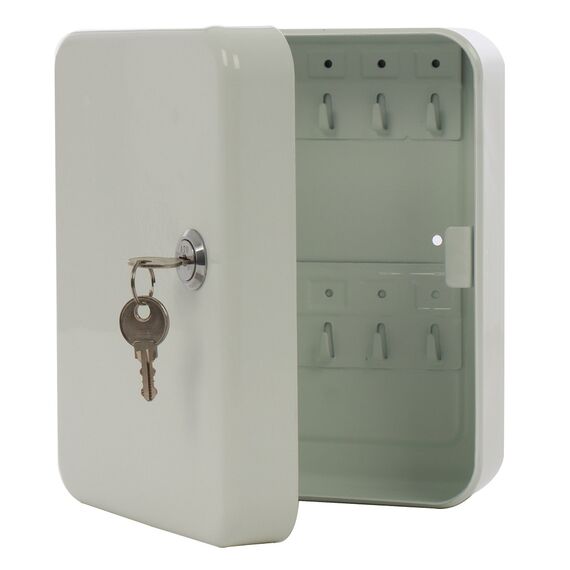 Caseta pentru chei DacEnergy©, confectionata metal, pentru 20 de chei, 20.5 x 16.5 x 8.5 cm, alba-poza 2-Dacenergy.ro