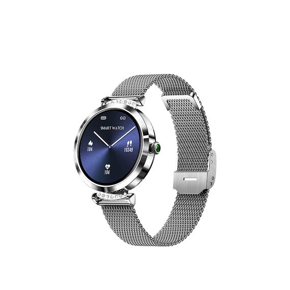 SmartWatch DacEnergy©, monitorizare fitness, Android ios, monitorizare ritm cardiac, tensiune arteriala, rezistent la apa, baterie 150mAh, 1.09 inch IPS 240*240, argintiu-poza 3-Dacenergy.ro
