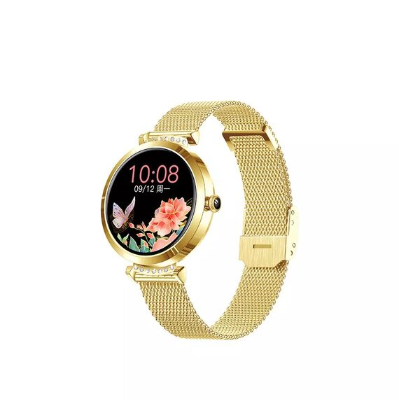 SmartWatch DacEnergy©, monitorizare fitness, Android ios, monitorizare ritm cardiac, tensiune arteriala, rezistent la apa, baterie 150mAh, 1.09 inch IPS 240x240, auriu-poza 3-Dacenergy.ro