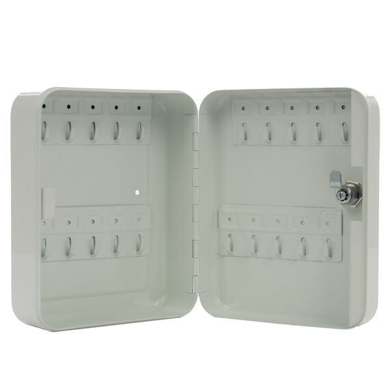Caseta pentru chei DacEnergy©, confectionata metal, pentru 20 de chei, 20.5 x 16.5 x 8.5 cm, alba-poza 4-Dacenergy.ro