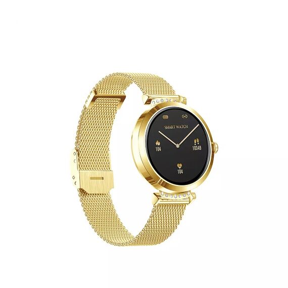 SmartWatch DacEnergy©, monitorizare fitness, Android ios, monitorizare ritm cardiac, tensiune arteriala, rezistent la apa, baterie 150mAh, 1.09 inch IPS 240x240, auriu-poza 5-Dacenergy.ro