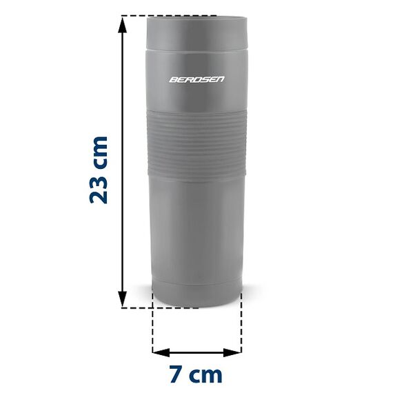 Termos, fabricat din otel inoxidabil, husa anti-alunecare, capac strans, cu un buton, pai, capacitate 590 ml, negru-poza 7-Dacenergy.ro