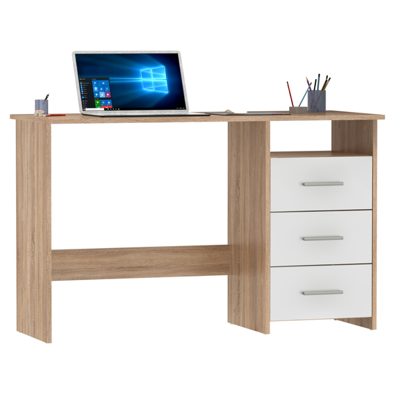 Măsuţa PC , stejar sonoma/alb, LARISTOTE NEW-poza 6-Dacenergy.ro