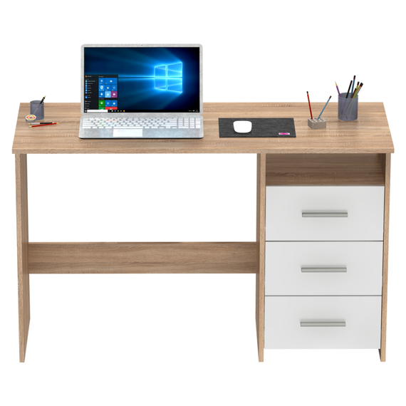 Măsuţa PC , stejar sonoma/alb, LARISTOTE NEW-poza 10-Dacenergy.ro