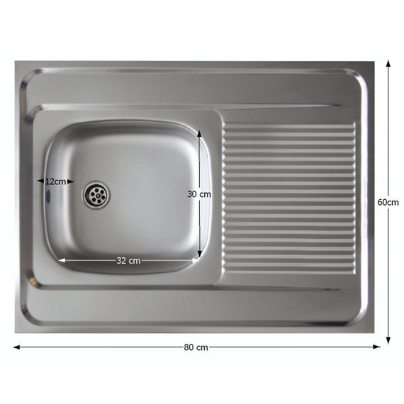 Chiuvetă inox, universală 80x60, LAY ON-poza 3-Dacenergy.ro