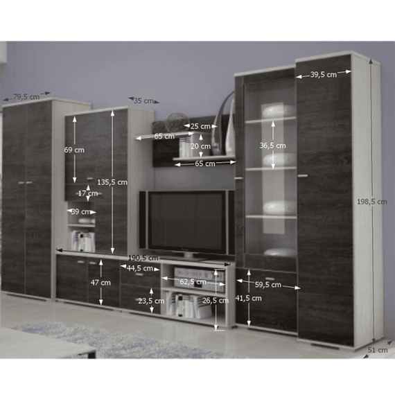 Mobilier living, frasin/stejar american, ARS-poza 2-Dacenergy.ro
