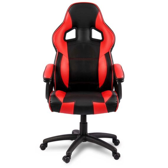 Scaun gaming DacEnergy©, baza larga, stabila, roti de cauciuc, mecanism TILT, cu tetiera, spatar ergonomic, lift cu gaz, negru si rosu, Culoare: Rosu, Negru-poza 5-Dacenergy.ro