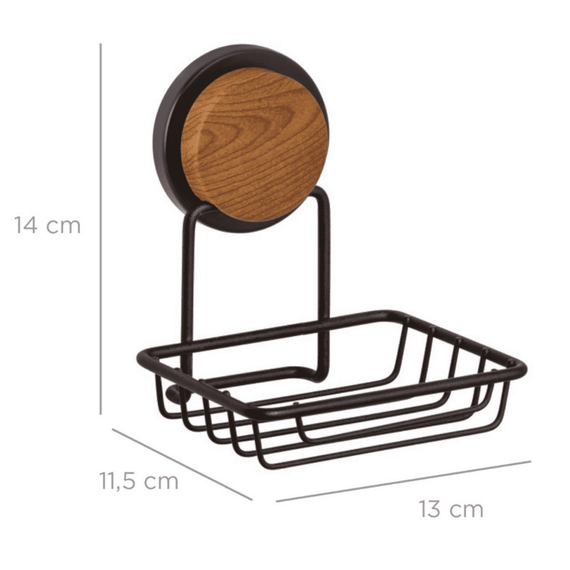 Set accesorii baie, fabricat din ABS si otel, cuier baie, sapuniera, suport pentru prosop, pentru uscator de par, pentru hartie igienica, pahar baie, finisaj negru si lemn-poza 3-Dacenergy.ro