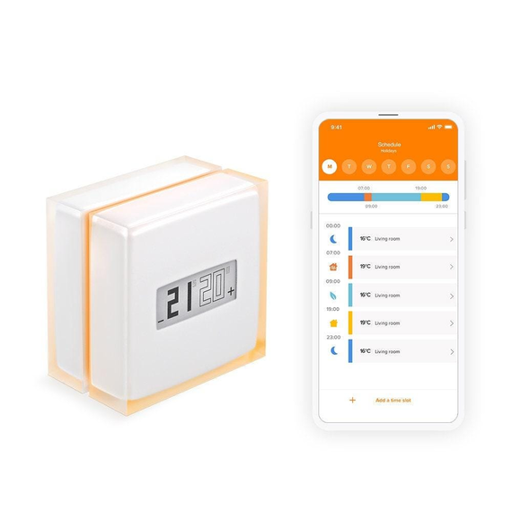 Kit termostat de ambient si 2 capete termostat smart pentru calorifer Netatmo, WI-FI, cu afisaj digital LCD, compatibile cu IOS sau Android, control de la distanta, detectare fereastra deschisa, programabil, Numar piese: 3-poza 6-Dacenergy.ro