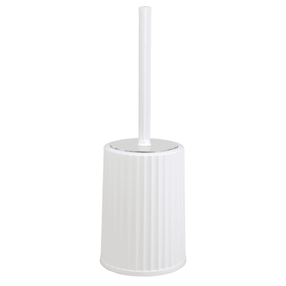 Perie WC, polipropilena si ABS, montaj stativ, design modern,11.9 x 11.9 x 34 cm, alb si cromat, Culoare: Alb, Cromat-Dacenergy.ro