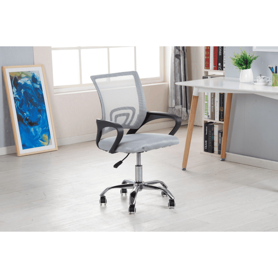 Scaun birou ergonomic DacEnergy©, sezutul cu burete si mesh, design simplu si modern, greutate suportata 100 kg, inaltimea 84-94 cm, gri si negru, Culoare: Gri, Negru-poza 2-Dacenergy.ro