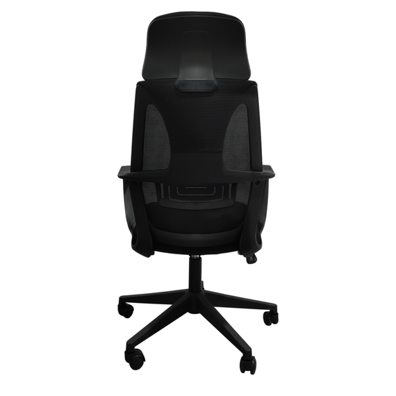 Scaun birou ergonomic DacEnergy©, structura din plastic, sezut si spatar acoperite cu mesh, inaltime ajustabila 118 - 128 cm, rotativ, negru-poza 3-Dacenergy.ro