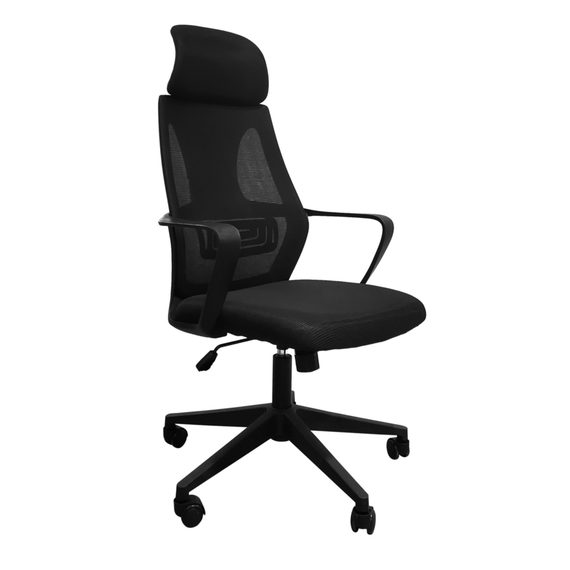 Scaun birou ergonomic DacEnergy©, structura din plastic, sezut si spatar acoperite cu mesh, inaltime ajustabila 118 - 128 cm, rotativ, negru-poza 5-Dacenergy.ro