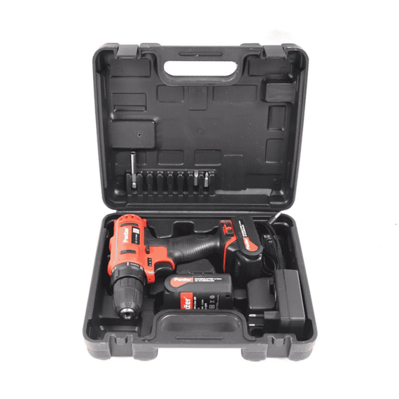 Masina de gaurit si insurubat Panzer, functioneaza cu 2 acumulatori 12 v, 1.3 Ah, 1350 rpm, capacitate de gaurire 20 mm in lemn si 10 mm in otel, mandrina rapida-poza 5-Dacenergy.ro