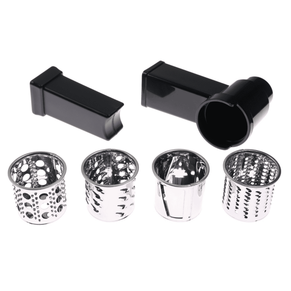 Masina de tocat carne, electrica, Paxton, 1500 W, 1 treapta de putere, 3 site pentru tocare, functie Reverse, accesorii pentru carnati si kebbe, suc de rosii, 4 accesorii pentru razuire, negru si argintiu-poza 5-Dacenergy.ro