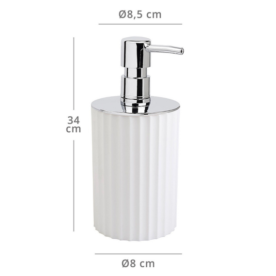 Dozator sapun lichid, pentru baie sau bucatarie, fabricat din polipropilena si ABS, 0.4 L, alb si cromat, Culoare: Alb, Cromat-poza 3-Dacenergy.ro
