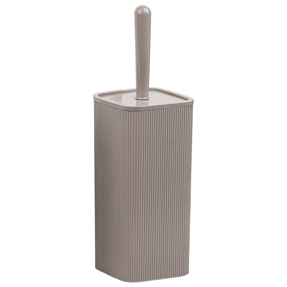 Perie WC, polistiren si ABS, montaj stativ, design modern, 10.2 x 10.2 x 34.2 cm, maro, Culoare: Maro-Dacenergy.ro
