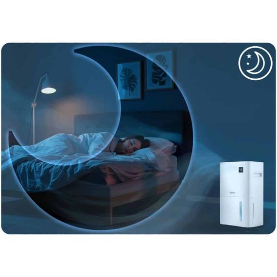 Dezumidificator, cu compresor, afisaj, panou de control tactil, higrostat, filtru de particule, cronometru de 24 de ore, dezumidificare, dezumidificare continua, uscare rufe, Wi-Fi, 140 m³/h, 20 l/24 h-poza 8-Dacenergy.ro
