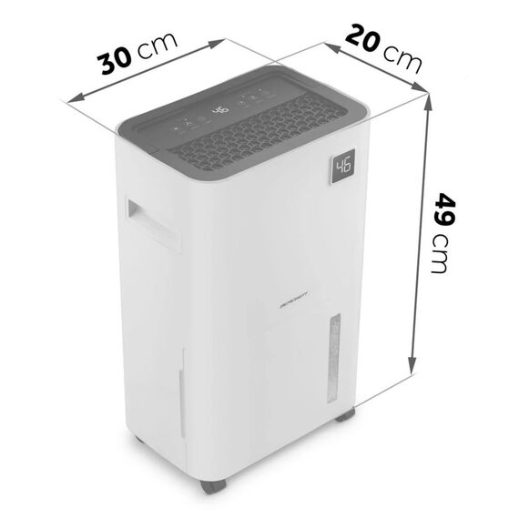 Dezumidificator, cu compresor, afisaj, panou de control tactil, higrostat, filtru de particule, cronometru de 24 de ore, dezumidificare, dezumidificare continua, uscare rufe, Wi-Fi, 140 m³/h, 20 l/24 h-poza 9-Dacenergy.ro