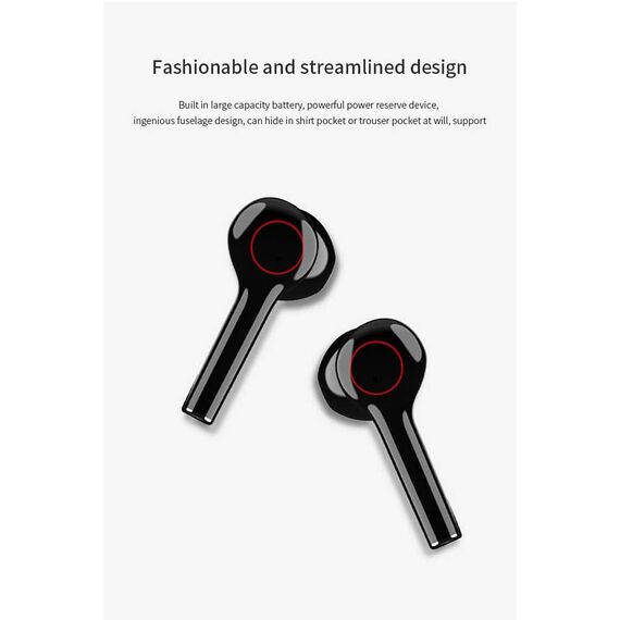 Casti Bluetooth Wireless DacEnergy©, touch control, rezistente la apa, microfon incorporat, culoare negru-poza 3-Dacenergy.ro