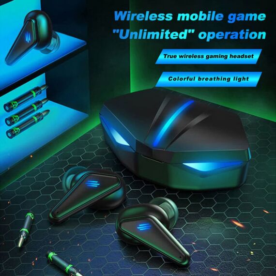 Casti gaming DacEnergy©, Bluetooth 5.0, Wireless, stereo la 360 de grade, microfon incorporat, IPX5 Impermeabil, design ergonomic, culoare negru-poza 3-Dacenergy.ro