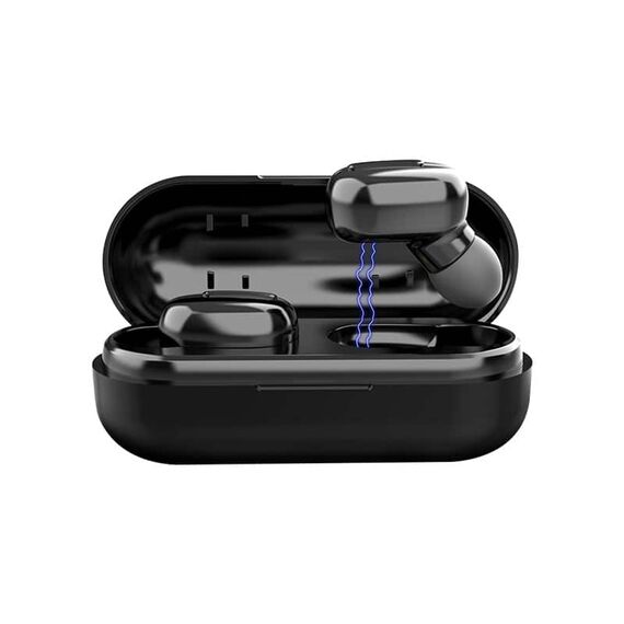 Casti Wireless DacEnergy©, Bluetooth 5.0, pairing automat, sunet Hi-Fi, reducere inteligenta a zgomotului, control buton multifunctional, microfon incorporat, IPX6 Impermeabil, culoare negru-poza 3-Dacenergy.ro