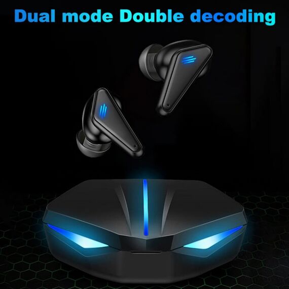 Casti gaming DacEnergy©, Bluetooth 5.0, Wireless, stereo la 360 de grade, microfon incorporat, IPX5 Impermeabil, design ergonomic, culoare negru-poza 4-Dacenergy.ro