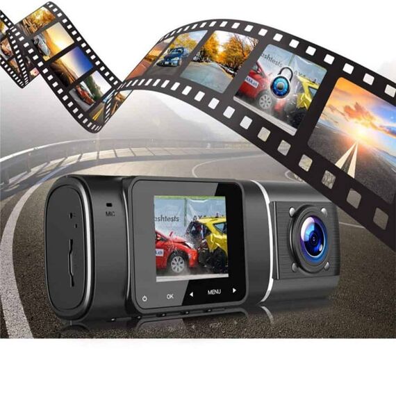 Camera auto de bord DacEnergy©, lentile duble HD 1080P, detectie miscare, monitor parcare, night vision, unghi de filmare 170°-poza 4-Dacenergy.ro