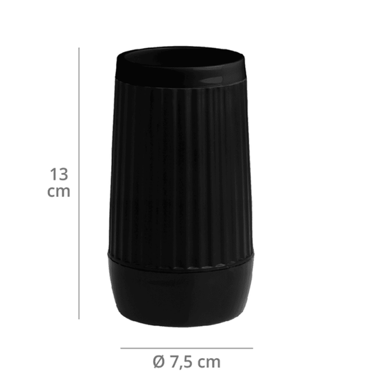 Set accesorii baie, realizat din plastic, cos gunoi, perie WC, dozator sapun lichid, pahar baie pentru igiena personala si sapuniera, negru, 5 piese, Culoare: Negru-poza 8-Dacenergy.ro