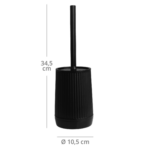 Set accesorii baie, realizat din plastic, cos gunoi, perie WC, dozator sapun lichid, pahar baie pentru igiena personala si sapuniera, negru, 5 piese, Culoare: Negru-poza 10-Dacenergy.ro
