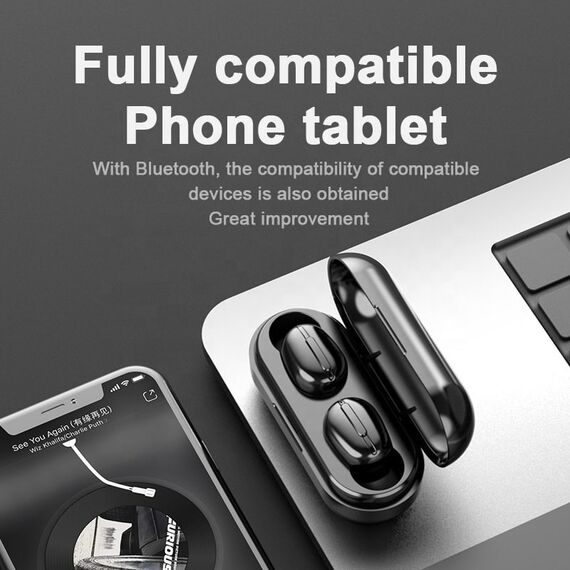 Casti Wireless DacEnergy©, Bluetooth 5.0, pairing automat, sunet Hi-Fi, reducere inteligenta a zgomotului, control buton multifunctional, microfon incorporat, IPX6 Impermeabil, culoare negru-poza 6-Dacenergy.ro