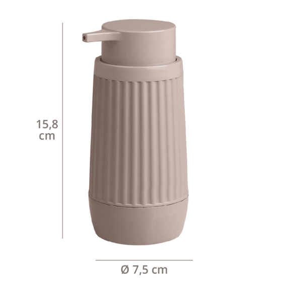 Set accesorii baie, realizat din plastic, cos gunoi, perie WC, dozator sapun lichid, pahar baie pentru igiena personala si sapuniera, maro, 5 piese, Culoare: Maro-poza 8-Dacenergy.ro