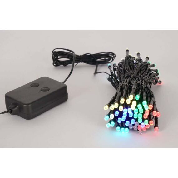 Instalatie brad Craciun DacEnergy©, smart, 100 LED-uri RGB, 12 W, aplicatia Playlights, permite un control digital al culorilor si a functiei timer, 9.9 m, interior si exterior-poza 3-Dacenergy.ro