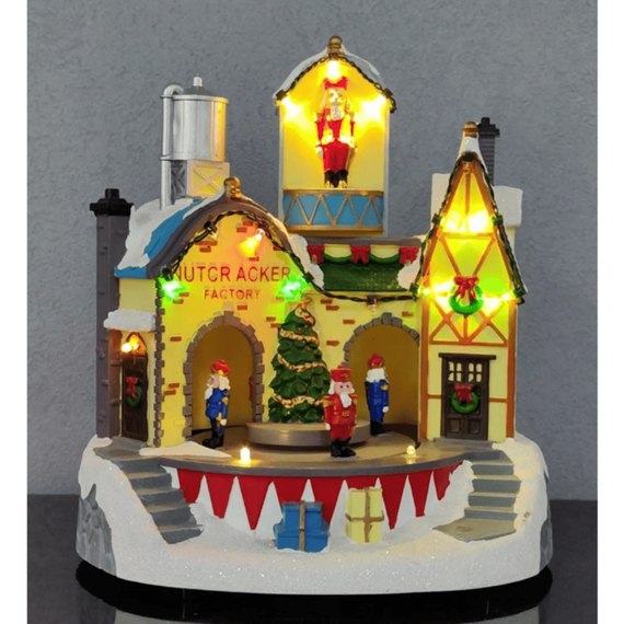 Decoratiune Craciun fabrica Spargatorul de nuci DacEnergy©, din plastic, design atent lucrat, cromatica festiva, 16 LED-uri, lumina multicolora, inaltime de 22.5 cm, 8 melodii clasice de Craciun, alimentare baterii-poza 3-Dacenergy.ro