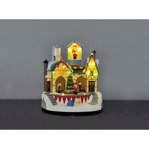 Decoratiune Craciun fabrica Spargatorul de nuci DacEnergy©, din plastic, design atent lucrat, cromatica festiva, 16 LED-uri, lumina multicolora, inaltime de 22.5 cm, 8 melodii clasice de Craciun, alimentare baterii-poza 4-Dacenergy.ro
