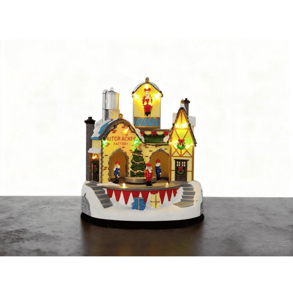 Decoratiune Craciun fabrica Spargatorul de nuci DacEnergy©, din plastic, design atent lucrat, cromatica festiva, 16 LED-uri, lumina multicolora, inaltime de 22.5 cm, 8 melodii clasice de Craciun, alimentare baterii-poza 5-Dacenergy.ro