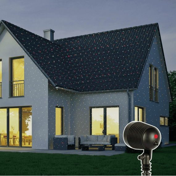 Proiector laser Craciun DacEnergy©, 9 functii de iluminare, lumina rosie si verde, telecomanda inclusa, distanta de proiectie 25 x 25 m, interior si exterior-poza 3-Dacenergy.ro