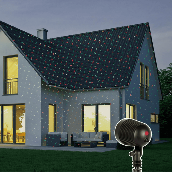 Proiector laser Craciun DacEnergy©, 9 functii de iluminare, lumina rosie si verde, telecomanda inclusa, distanta de proiectie 25 x 25 m, interior si exterior-poza 4-Dacenergy.ro