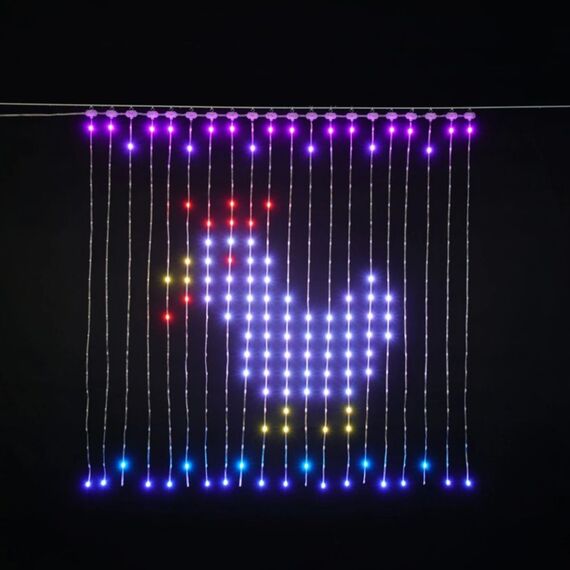 Instalatia smart de Craciun DacEnergy©, forma de turturi, efect spectaculos, 400 LED-uri RGB multicolore, 2 x 2 m, 9 functii, aplicatie iDeal LED, cu telecomanda, interior si exterior-poza 6-Dacenergy.ro