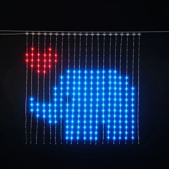 Instalatia smart de Craciun DacEnergy©, forma de turturi, efect spectaculos, 400 LED-uri RGB multicolore, 2 x 2 m, 9 functii, aplicatie iDeal LED, cu telecomanda, interior si exterior-poza 7-Dacenergy.ro