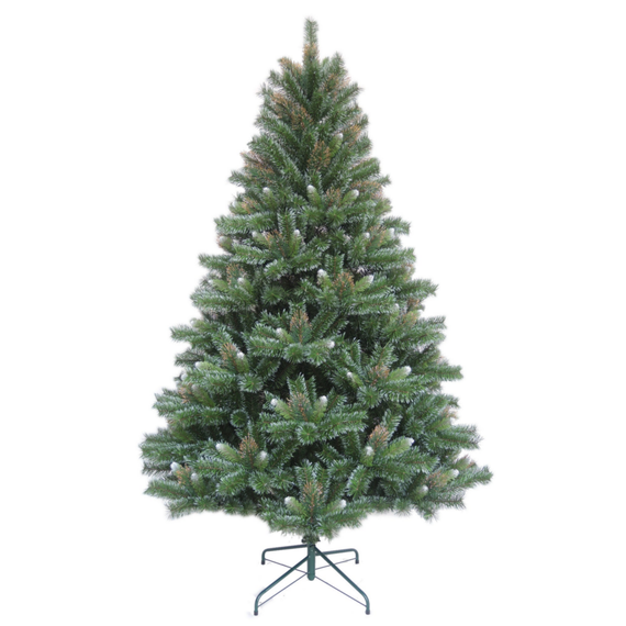 Brad de Craciun DacEnergy©, confectionat din PVC, verde, varfurile sunt aurite si inghetate, 210 cm, 1001 varfuri-Dacenergy.ro