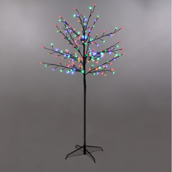 Copac cu 180 LED-uri DacEnergy©, multicolore, suport inclus, 5.4W, 150cm, la priza-Dacenergy.ro