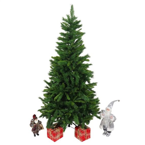 Brad artificial de Craciun DacEnergy©, confectionat din PVC, inaltimea de 180 cm, 772 de varfuri, culoarea verde, cu suport de metal-poza 3-Dacenergy.ro