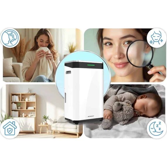 Dezumidificator de aer cu compresor, aplicatiei Tuya/Smart Life, WiFi, blocare copii, indicator LED, capacitate de dezumidificare de pana la 25 litri/zi, rezervor de 6,5 l, 180 m³/h-poza 13-Dacenergy.ro