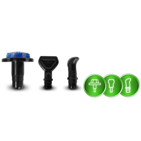 Pistol de masaj corporal, fara fir, 30 de niveluri de intensitate, 9 varfuri interschimbabile, husa de depozitare din material textil, cablu USB tip C inclus, negru-poza 10-Dacenergy.ro