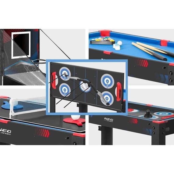 RESIGILAT: Masa multi joc 5 in 1, masa de biliard, tir cu arcul, masa de hochei, de ping pong, table de baschet, picioare reglabile, 92 x 46 x 73 cm-poza 4-Dacenergy.ro