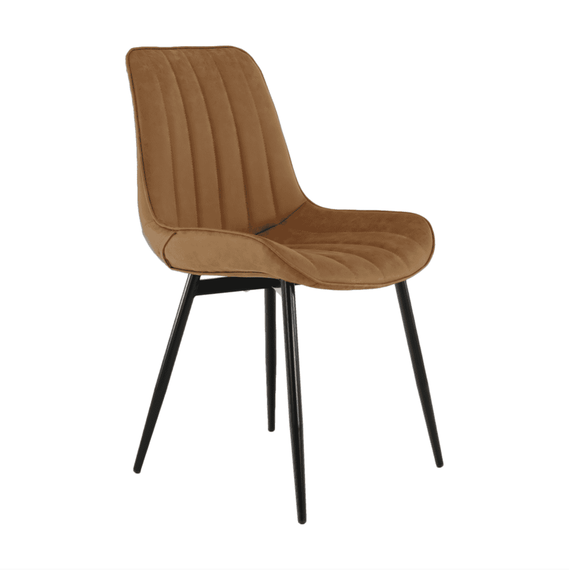 Scaun, piele ecologică maro camel/negru, HAZAL-poza 11-Dacenergy.ro
